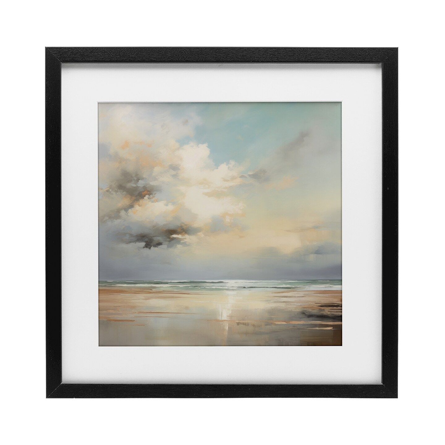 Stupell Industries Tranquil Blue Shores Framed Print Under Glass, design by Raymond Powers