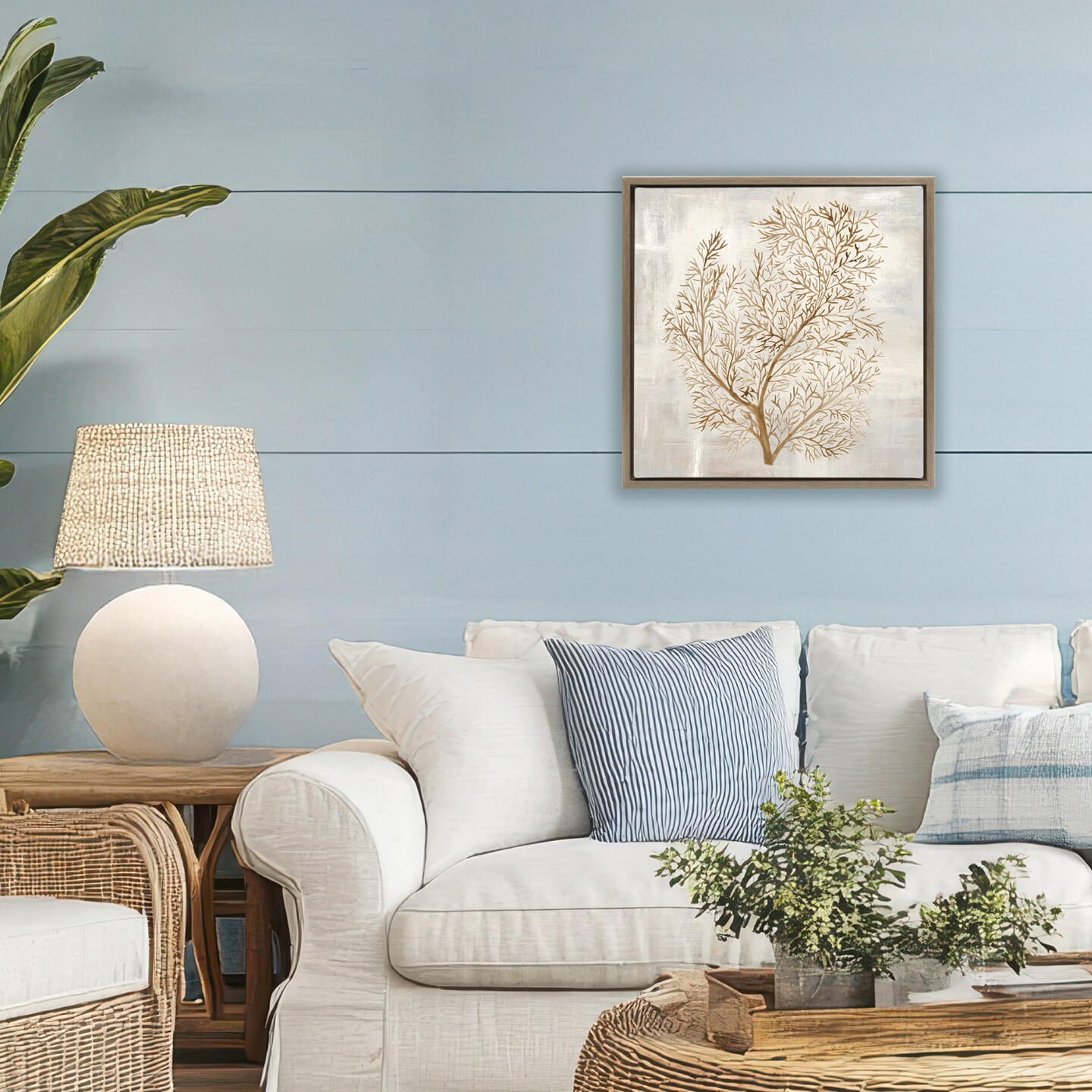 Stupell Industries Beige Tides Botanical Floating Frame, design by Hannah Dawson