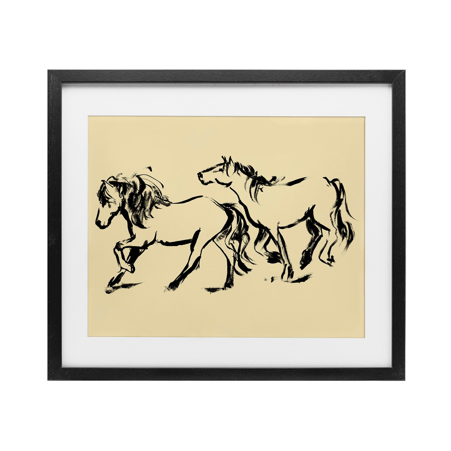Stupell Industries Horses in Motion Gallop Framed Print Under Glass, design by Victoria Barnes