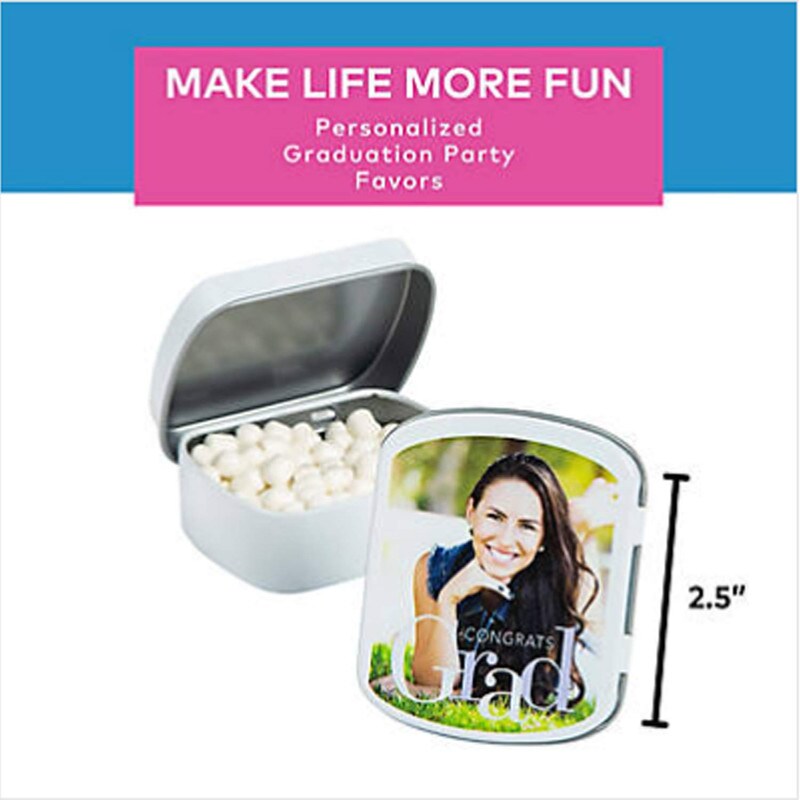 2 1/2&#x22; Custom Photo Congrats Grad Mint Tins 24 Pieces