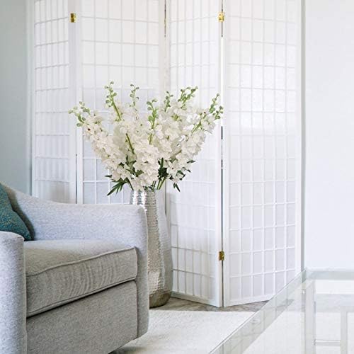 White 37&#x22; Delphinium Stem &#x2013; Premium Silk, Realistic Artificial Flower Decor