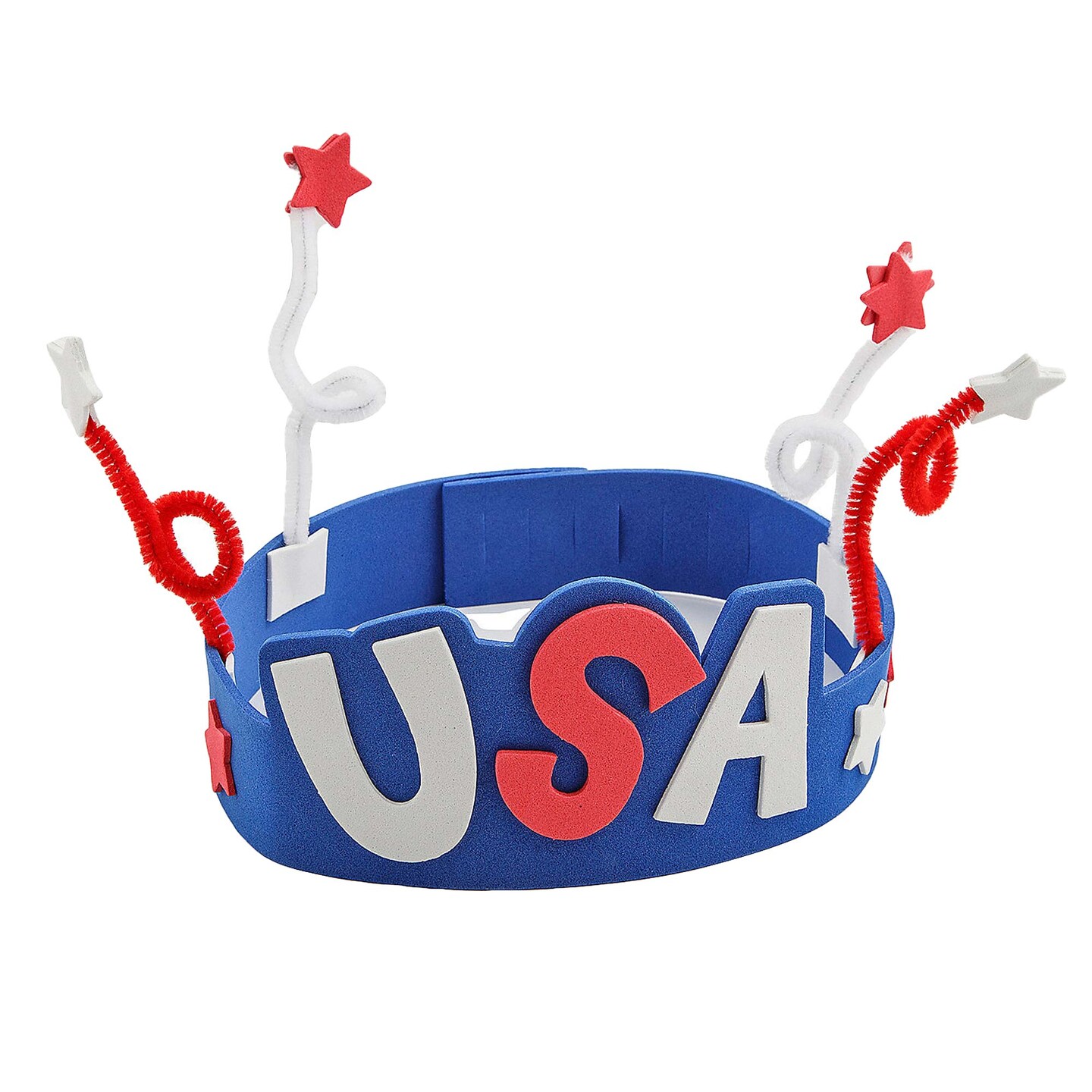 Patriotic USA Red, White &#x26; Blue Headband Craft Kits Makes 12