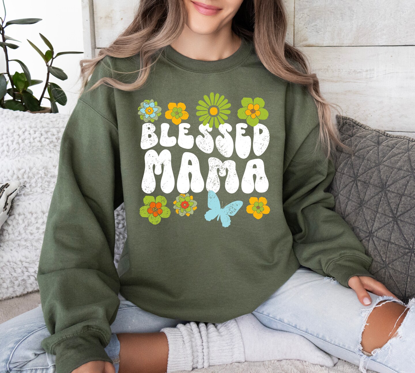 Mom Sweatshirt, Blessed Mama Sweatshirt, Retro Mom Shirt, Boho Mom T Shirt  Sweatshirt, Mothers Day Gift, Mothers Day Shirt | MakerPlace by Michaels