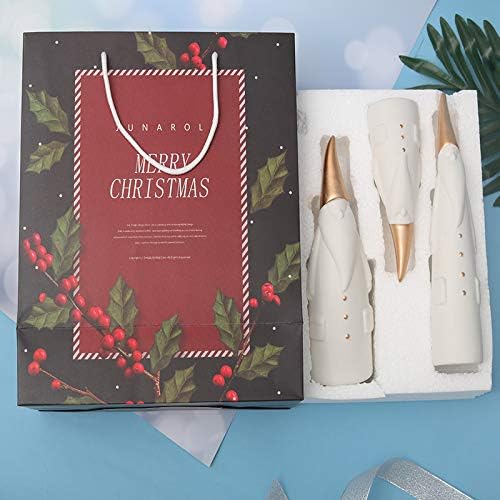 Ceramic Santa Claus Statue, Cute Statues, Father Christmas Figurines for Home Desk Shelf Decor/A Set of 3pcs (Father Christmas/A Set 3pcs) (White)