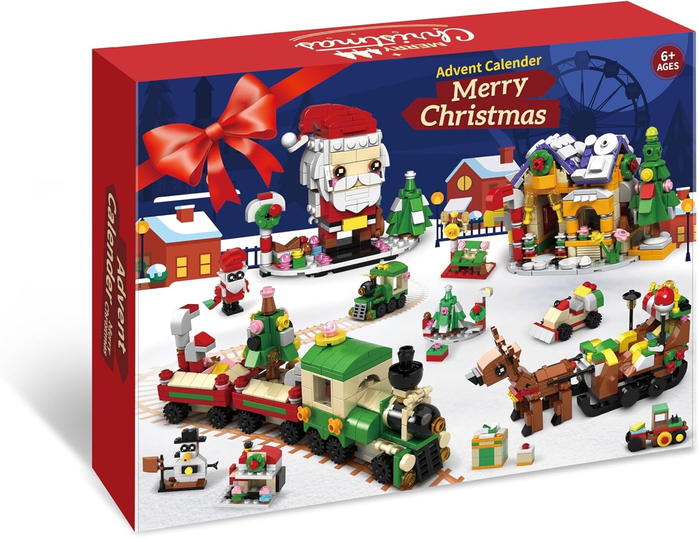 Advent Calendar 2024 Building Blocks Set, 24 Boxes 1100 Pieces Christmas Countdown Calendar Building Blocks With 24 in 4 Building Brick Model, Advent Calendars Christmas Gifts for Adults Teens Kids