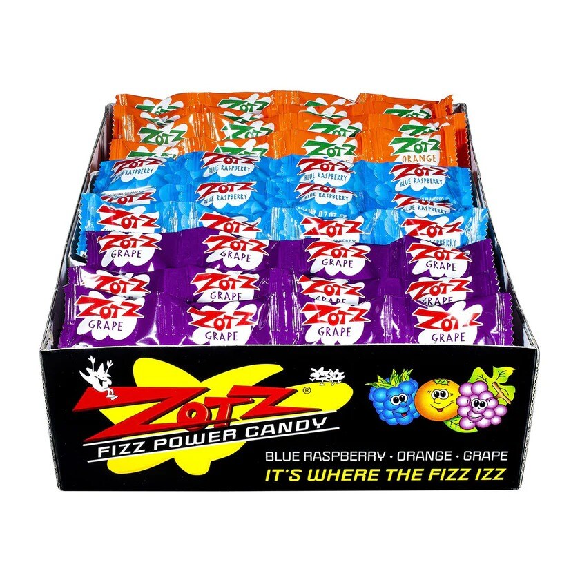Zots Strings Blue Raspberry Orange Grape 24 Count Party Decor Set