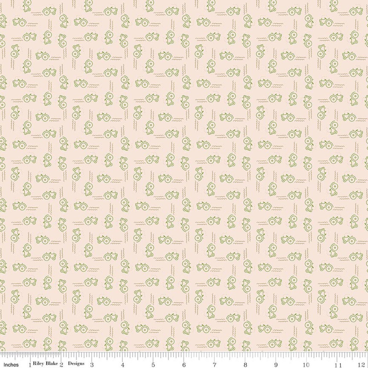 Fabric Riley Blake Lori Holt Thyme Tractors Background Farmer's Daughter by the Quarter Yard C17184-THYME