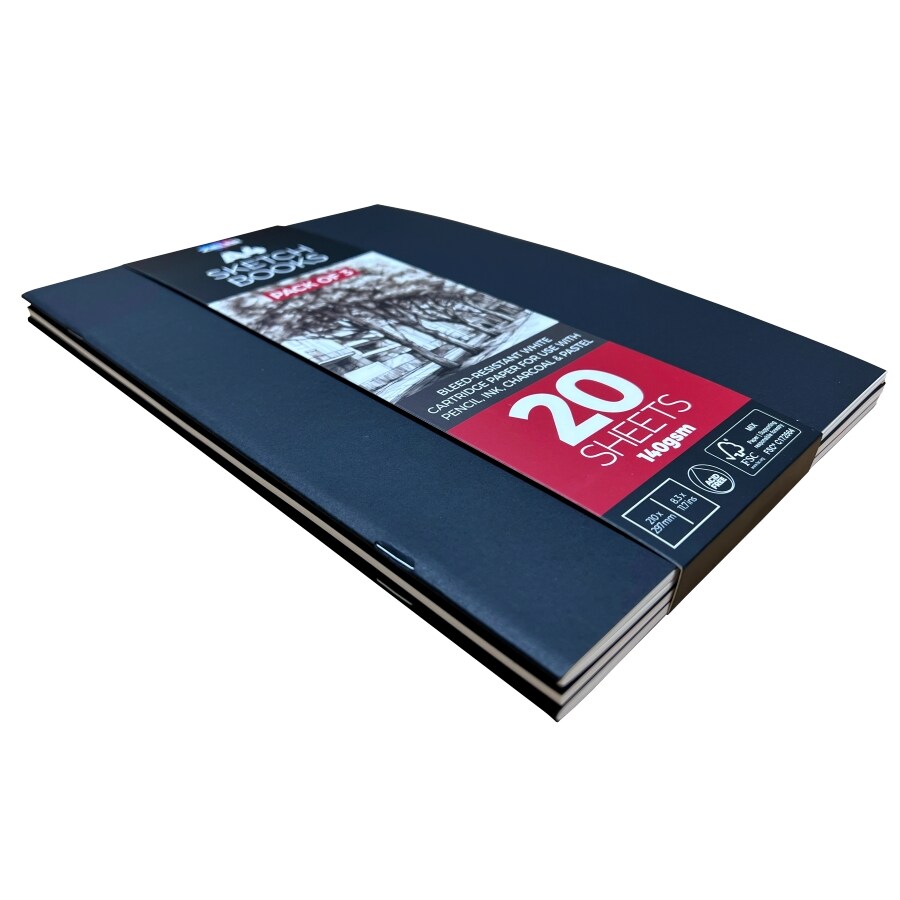 Zieler&#xAE; A4 Soft Cover Sketchbook, 140gsm, 20 Sheets, Pack of 3 (8 in x 11 in)