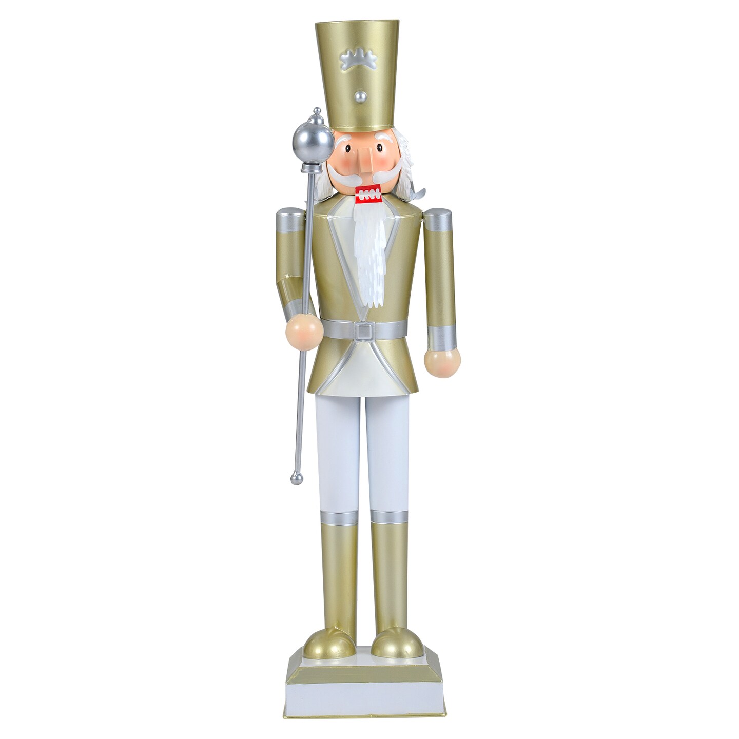 32.5" Large Metal Christmas Nutcracker with Hidden Storage Holiday Decoration for Home or Porch