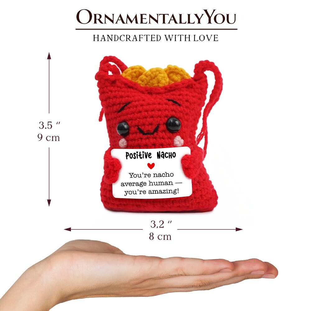 Positivity Nachos Crochet Support Doll, Encouragement Gift for Children and Adults