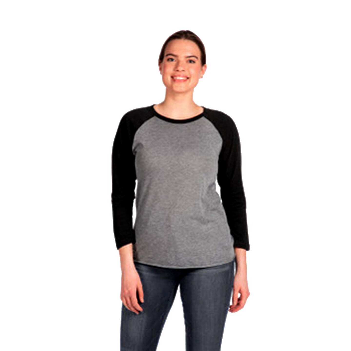 BELLA+CANVAS Three-Quarter Crewneck Baseball T-Shirt Raglan Sleeve Unisex Cotton Blend Casual Wear Athletic Style Tee