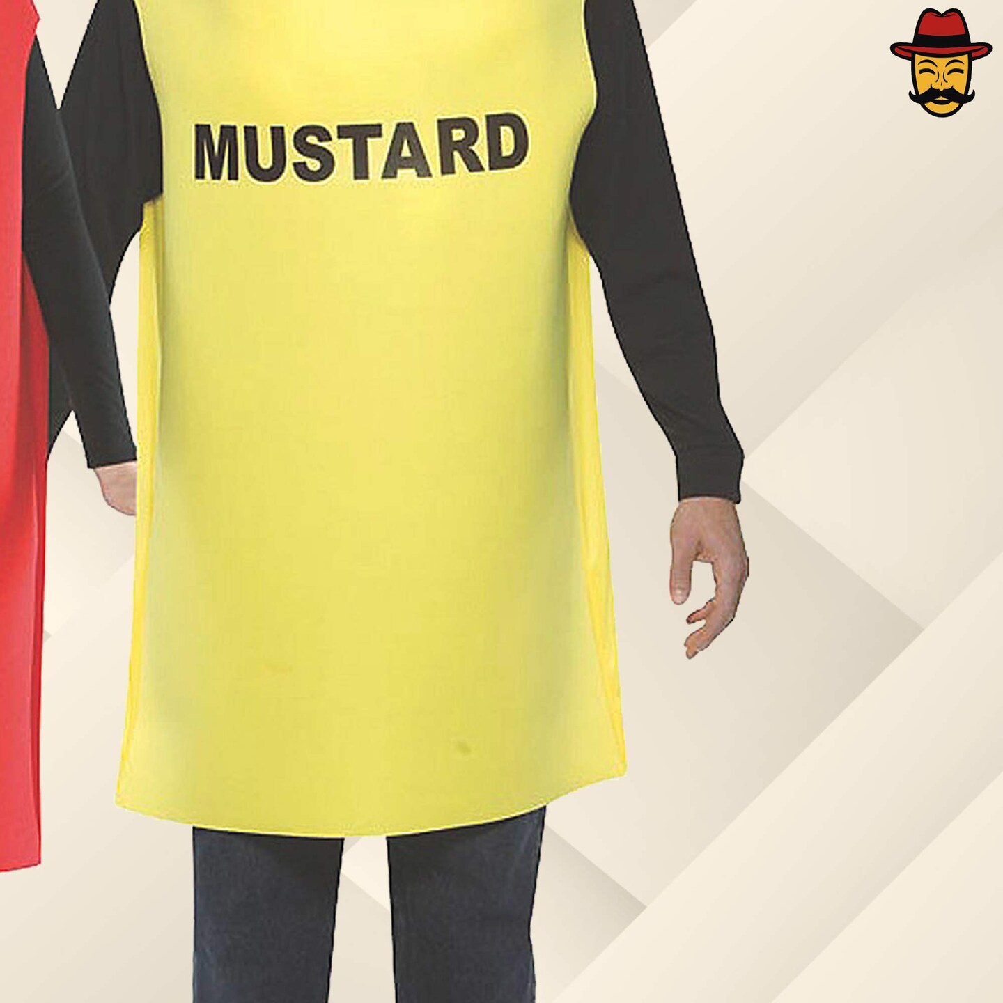 Ketchup and Mustard Couples Costume Set Halloween Food Tunics Hats Funny Party Outfit