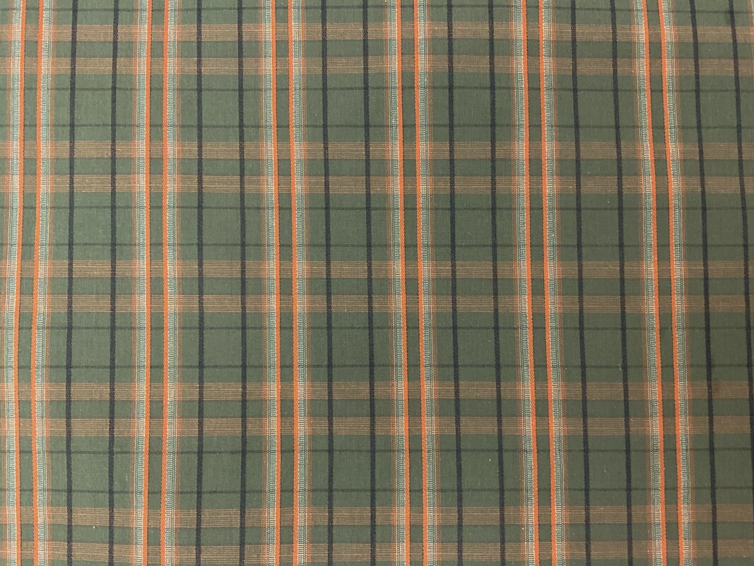 Green-Multi Cotton Spandex Plaid Madras Woven Fabric By the Yard