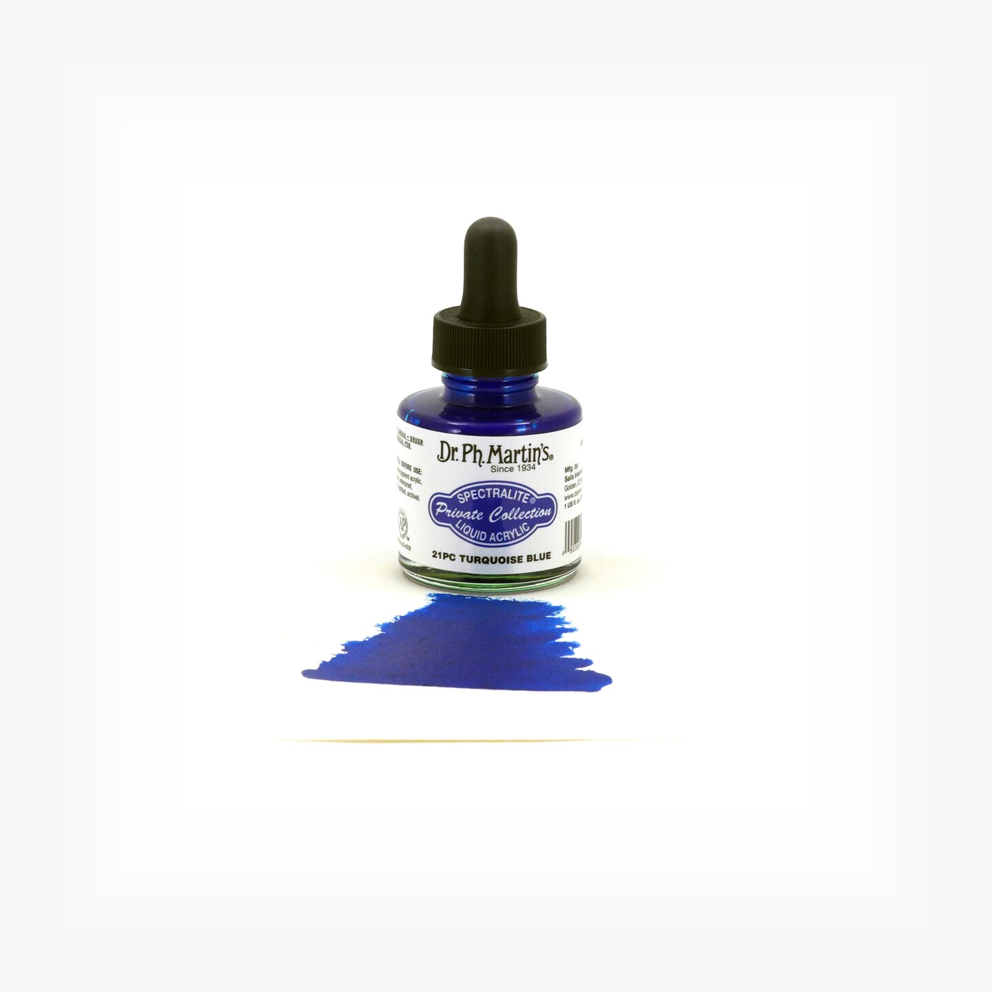 Dr. Ph. Martin's® Spectralite Private Collection Liquid Acrylics, 1.0 US fl oz, 21PC Turquoise Blue, 1 Bottle
