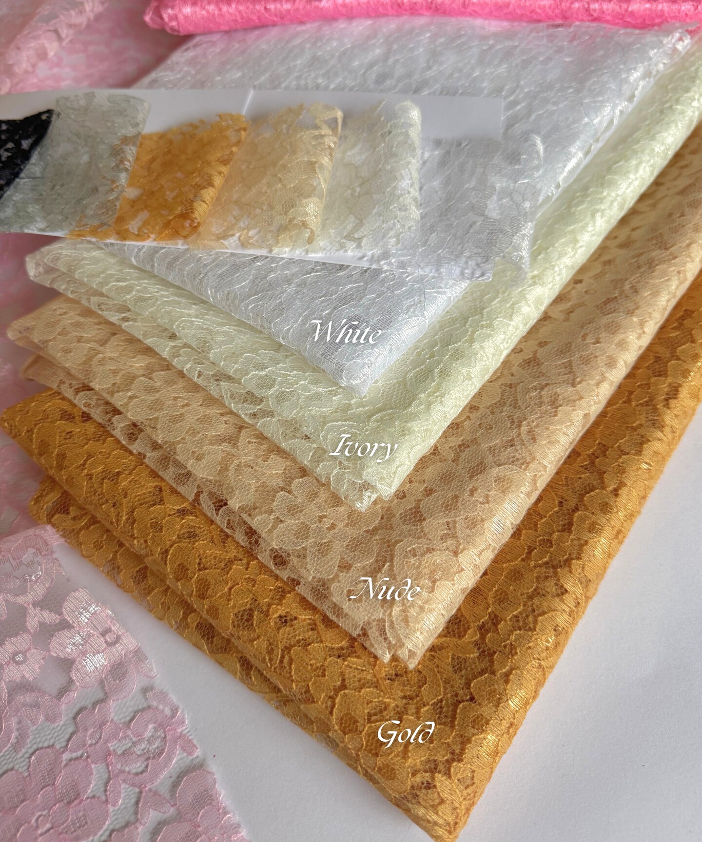 Raschel Lace Fabric by the Yard, 60" Wide Lightweight Floral Lace