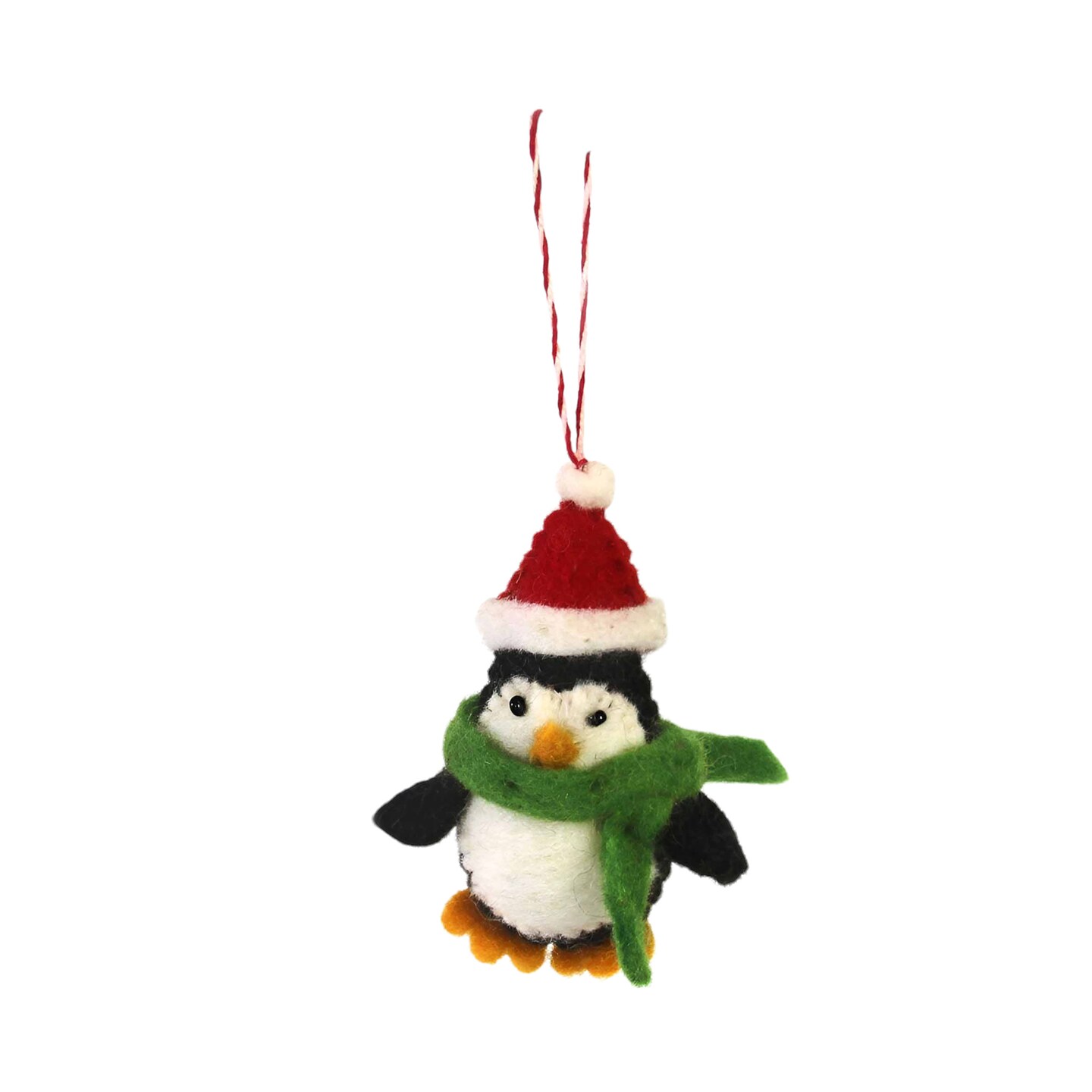 Multi-Color Wool Felt Penguin Christmas Ornaments Handcrafted Festive Designs