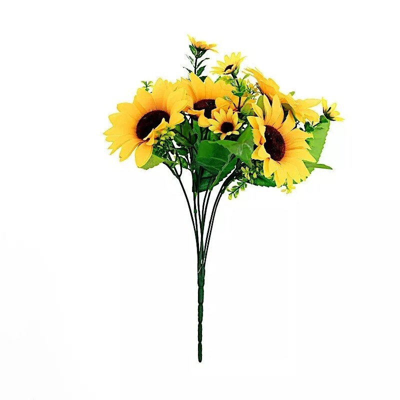 2 Yellow 13" tall Faux Silk Sunflower Bouquets Wedding Party Events Decorations
