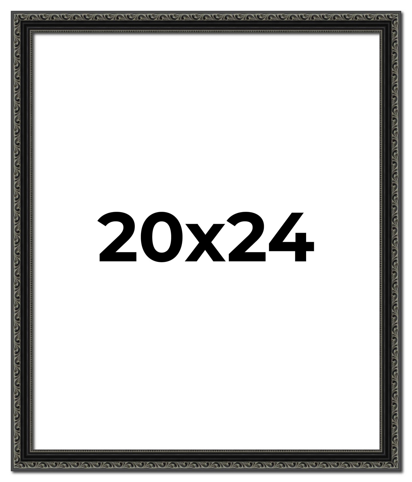 20x24 Antique Black Picture Frame - UV Acrylic, Foam Board Backing, Hanging Hardware