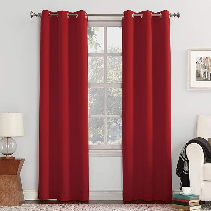 Easton Energy Saving Blackout Grommet Curtain Panel, 40" x 84", Red