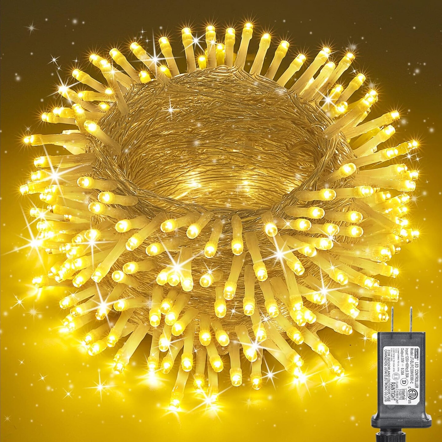 Christmas Lights Warm White, 75 Ft 200 LED Christmas String Lights Connectable, 8 Modes, Timer, Waterproof Fairy Twinkle Lights for Christmas Party, Garden, Patio, Home, Holiday, Xmas Tree Decorations