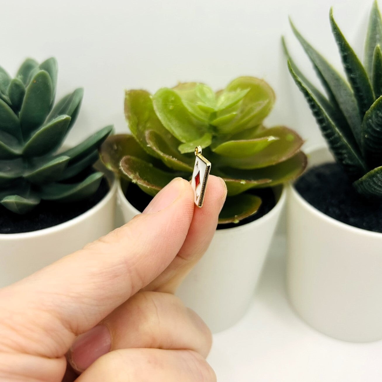 4, 20 or 50 Pieces: Ace of Diamonds Enamel Playing Card Charms