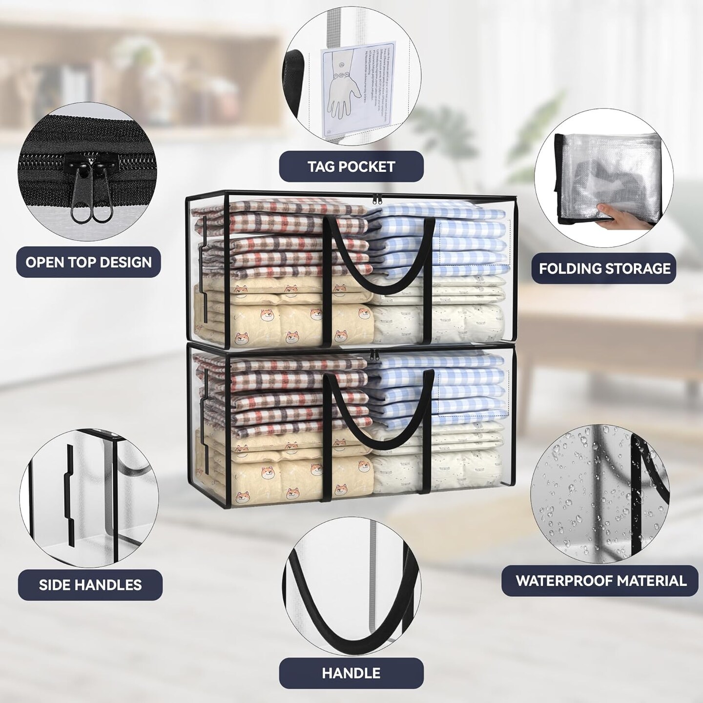 97L moving bags heavy duty,6 pack extra large moving bags with zippers&#xFF0C;moving totes with lids heavy duty&#xFF0C;storage containers with lids&#xFF0C;large storage bags&#xFF0C;moving storage bags&#xFF0C;clear storage bag