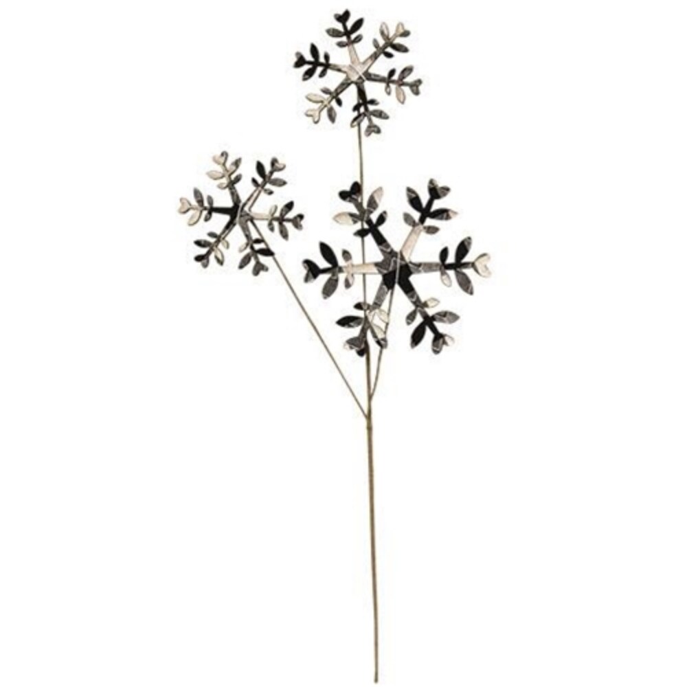 Black &#x26; White Plaid Snowflake Pick 14&#x22;