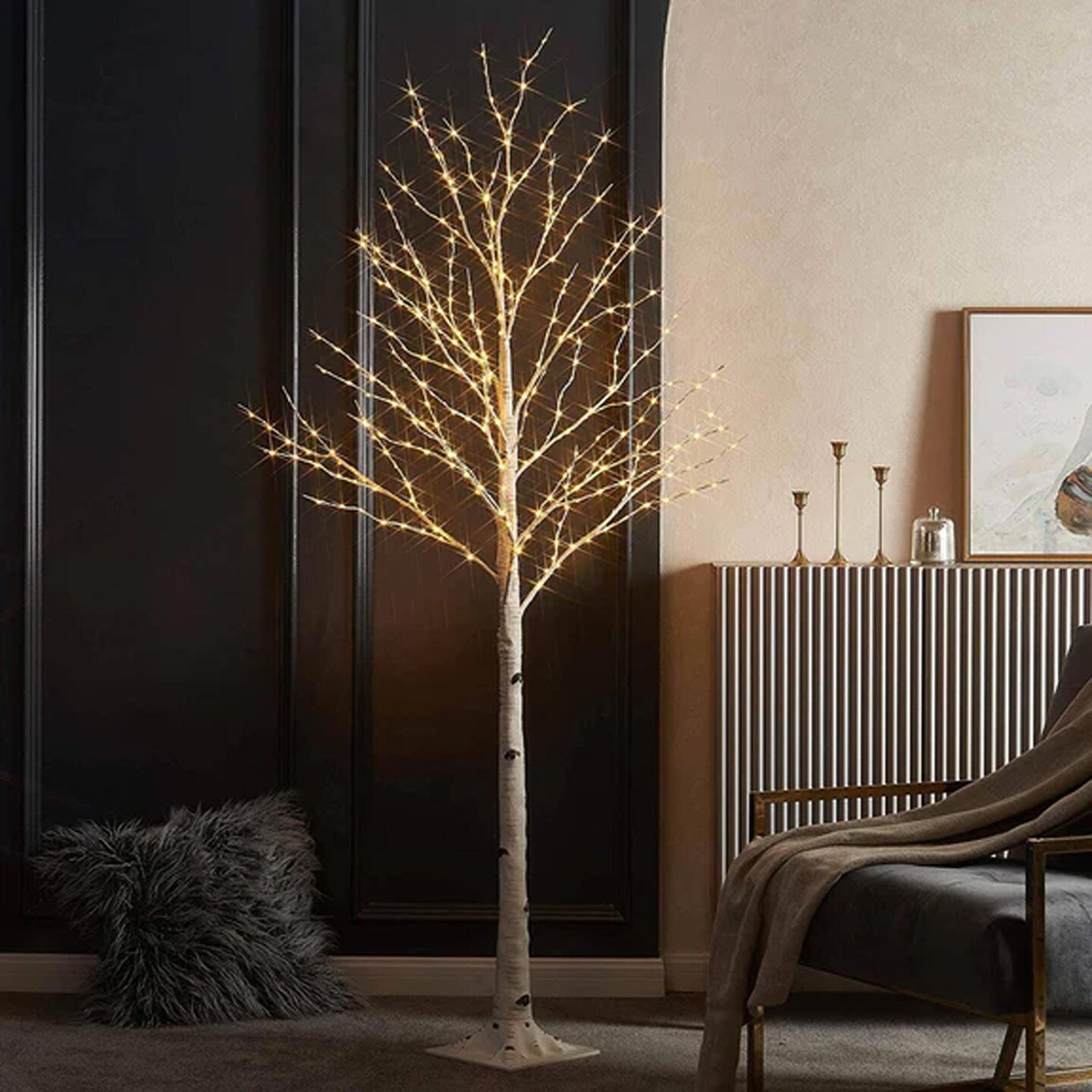 6FT decorative birch tree lights 180L 5MM Warm white LED W/UL 12V 0.3A Outdoor