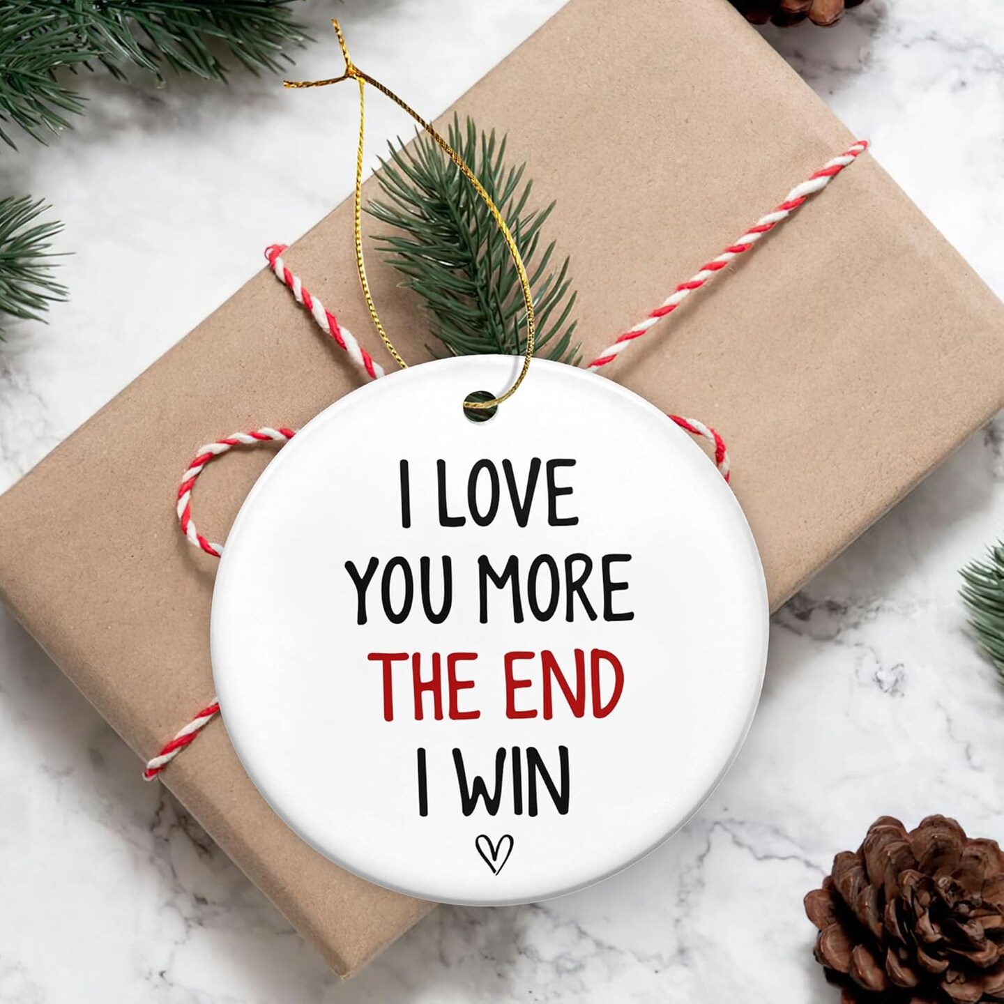 Couple Gifts for Him, Her, Christmas Ornament - Anniversary Wedding Gifts for Husband, Wife, Boyfriend, Girlfriend, Just Married Couple Gifts - Christmas Tree Decoration Ceramic Ornament