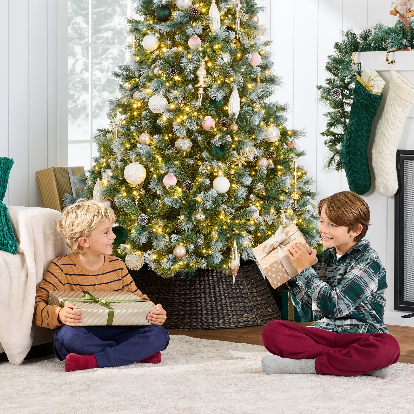 Best Choice Products Pre-Lit Frosted Scotch Pine Christmas Tree w/ 2-In-1 Micro LED Lights