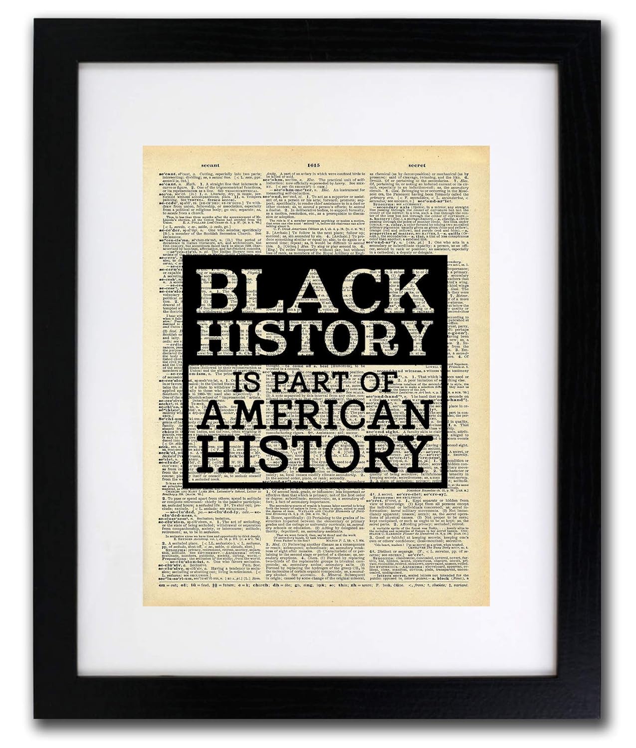 Black History Month - Black History Is Part Of History Dictionary Art Print - Vintage Dictionary Art Decor Home Vintage Art Abstract Prints Wall Art for Home Decor Wall Decorations - Print Only
