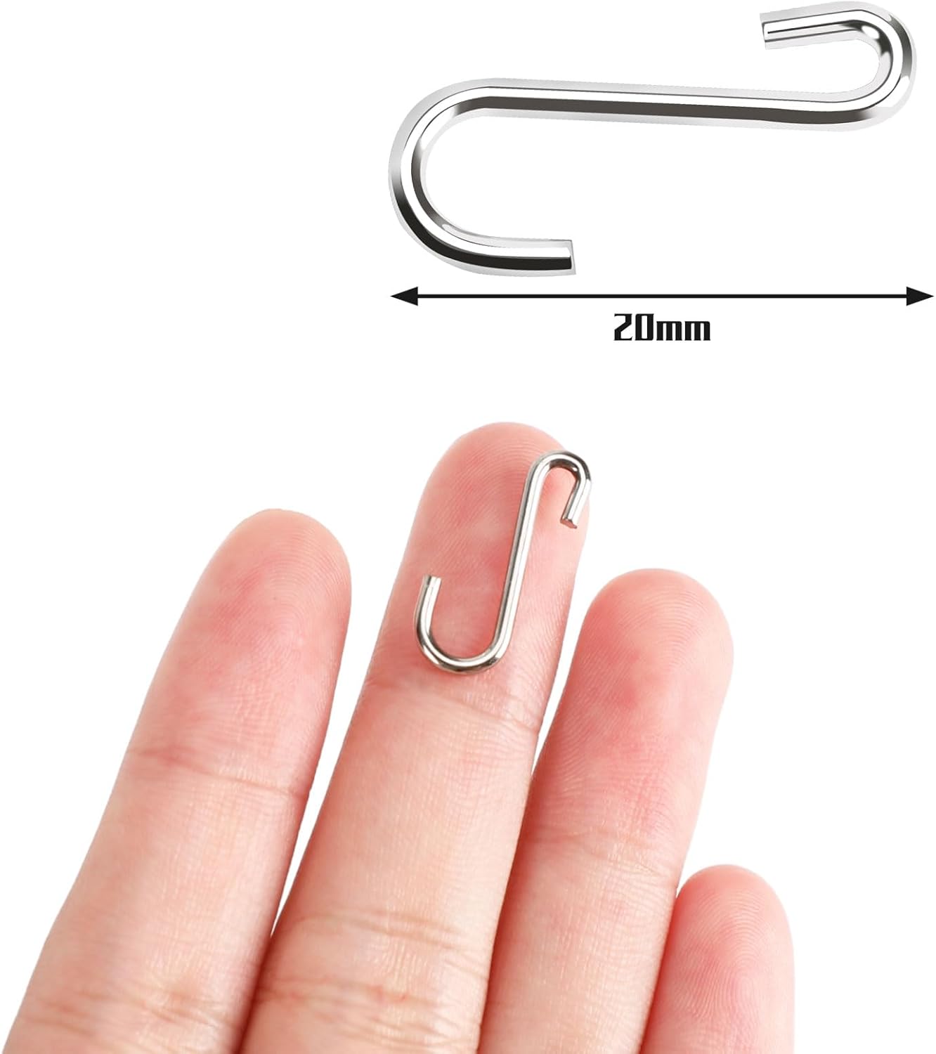 250 pcs 0.79 Inch Ornament Mini S Hooks Latch Connectors Small Metal S-Shaped Wire Hook Kits for DIY Crafts with Storage Box Ornament Hangers for Halloween Christmas Tree Decoration