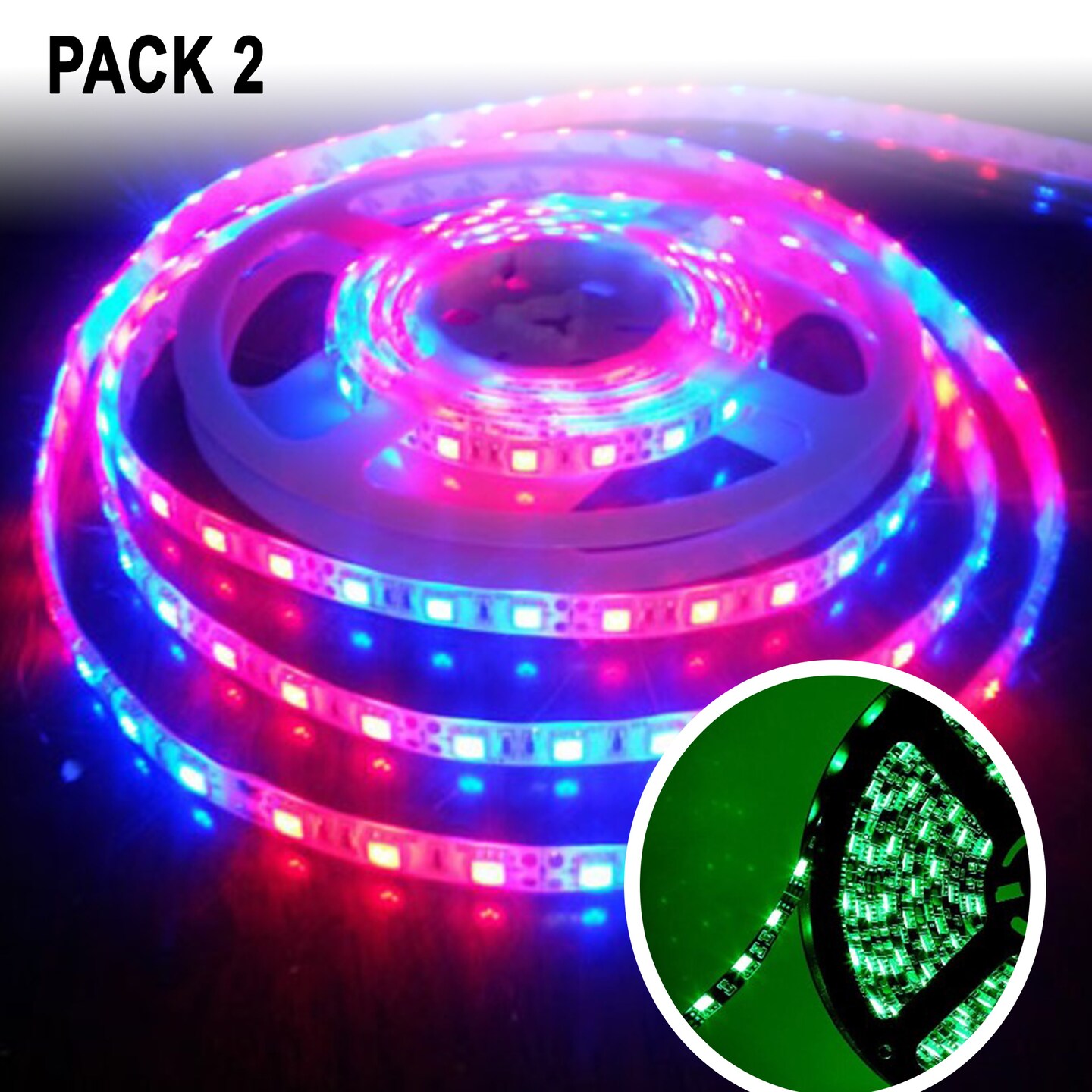 300 LED 5050 RGB Strip Light Kit, Flexible, Waterproof, Plug & Play