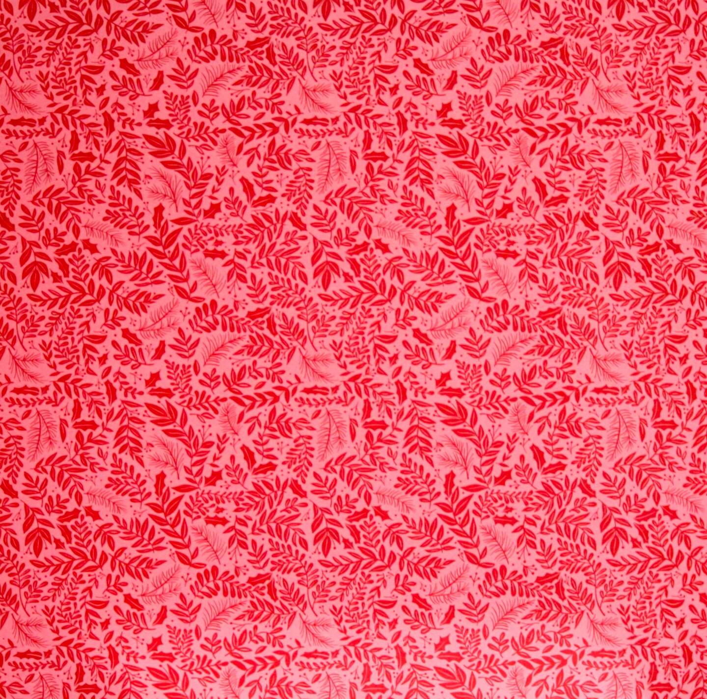 Recollections Peace On Earth Dark Pink With Red Leaves 12 x 12 Light Cardstock Paper