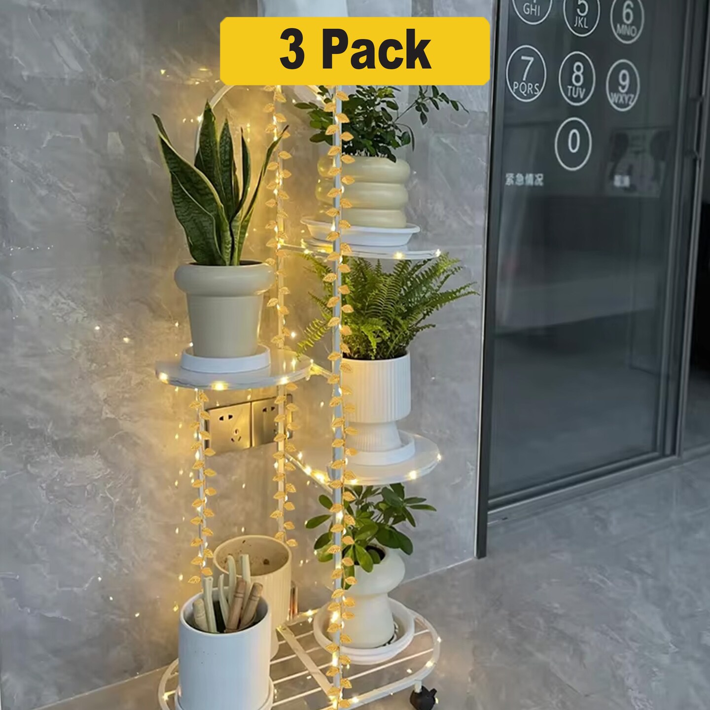 Decorative 20 LED Green Leaf String Lights — Perfect for Headboards & Patios