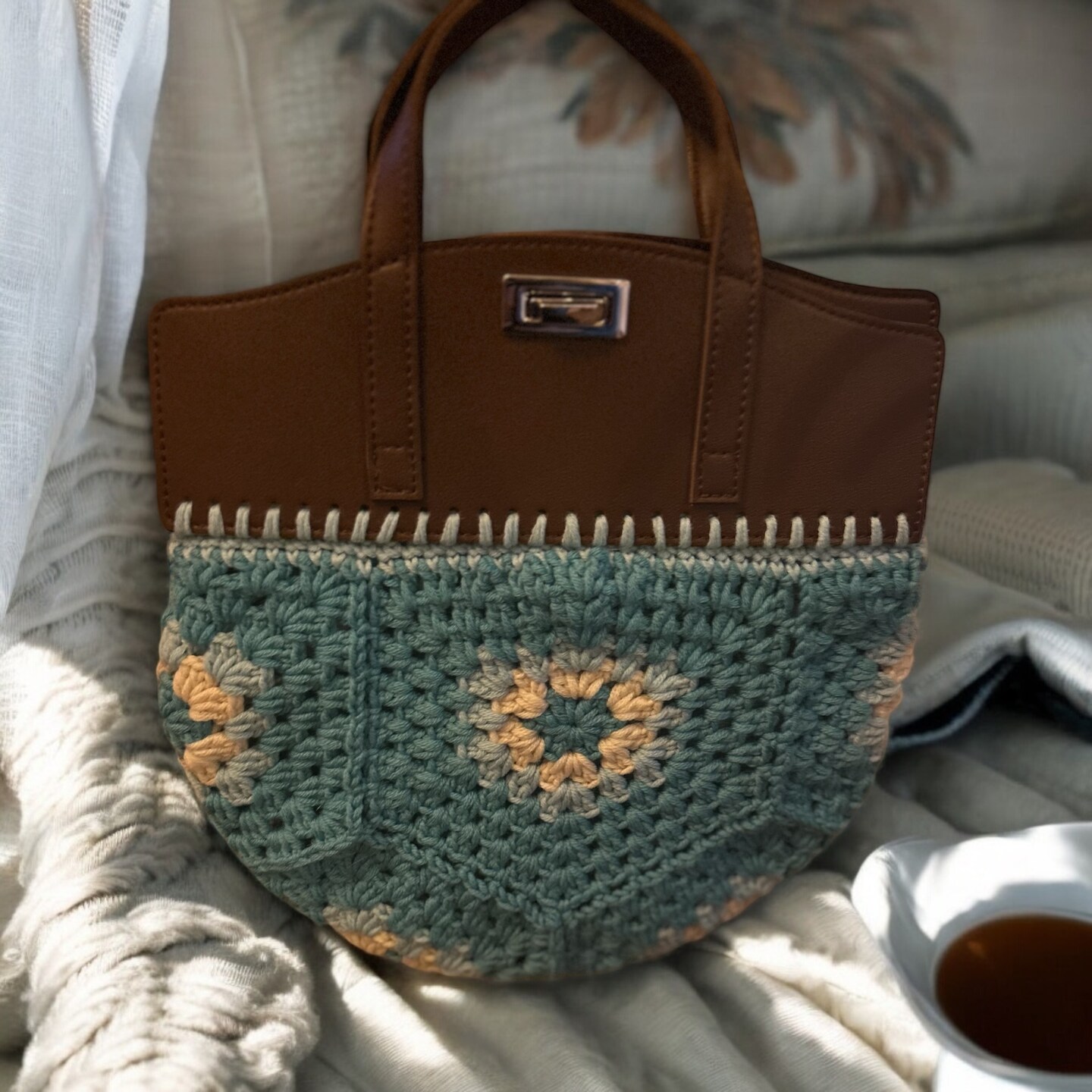 Granny Square Bag,Crochet Bag,Boho Crochet Bag | MakerPlace by