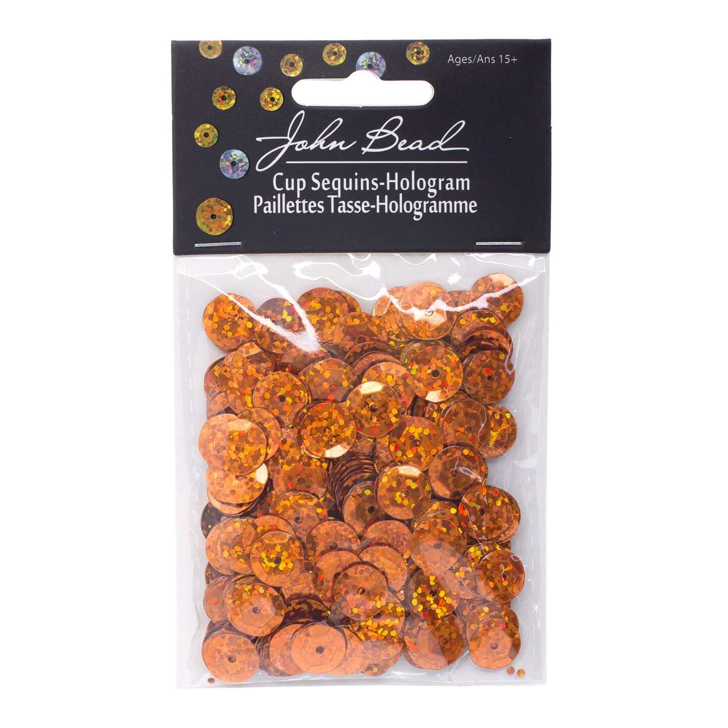 John Bead 10mm Flat Round Sequins Hologram, 450pcs