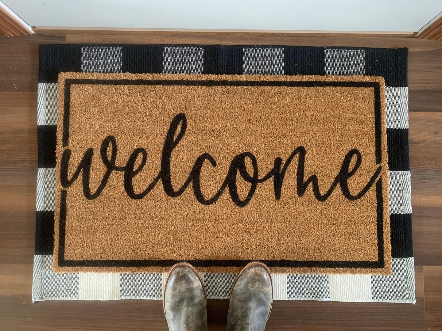 welcome♪ Classic Outdoor Coir Welcome Mat | Welcome Doormat | MakerPlace by