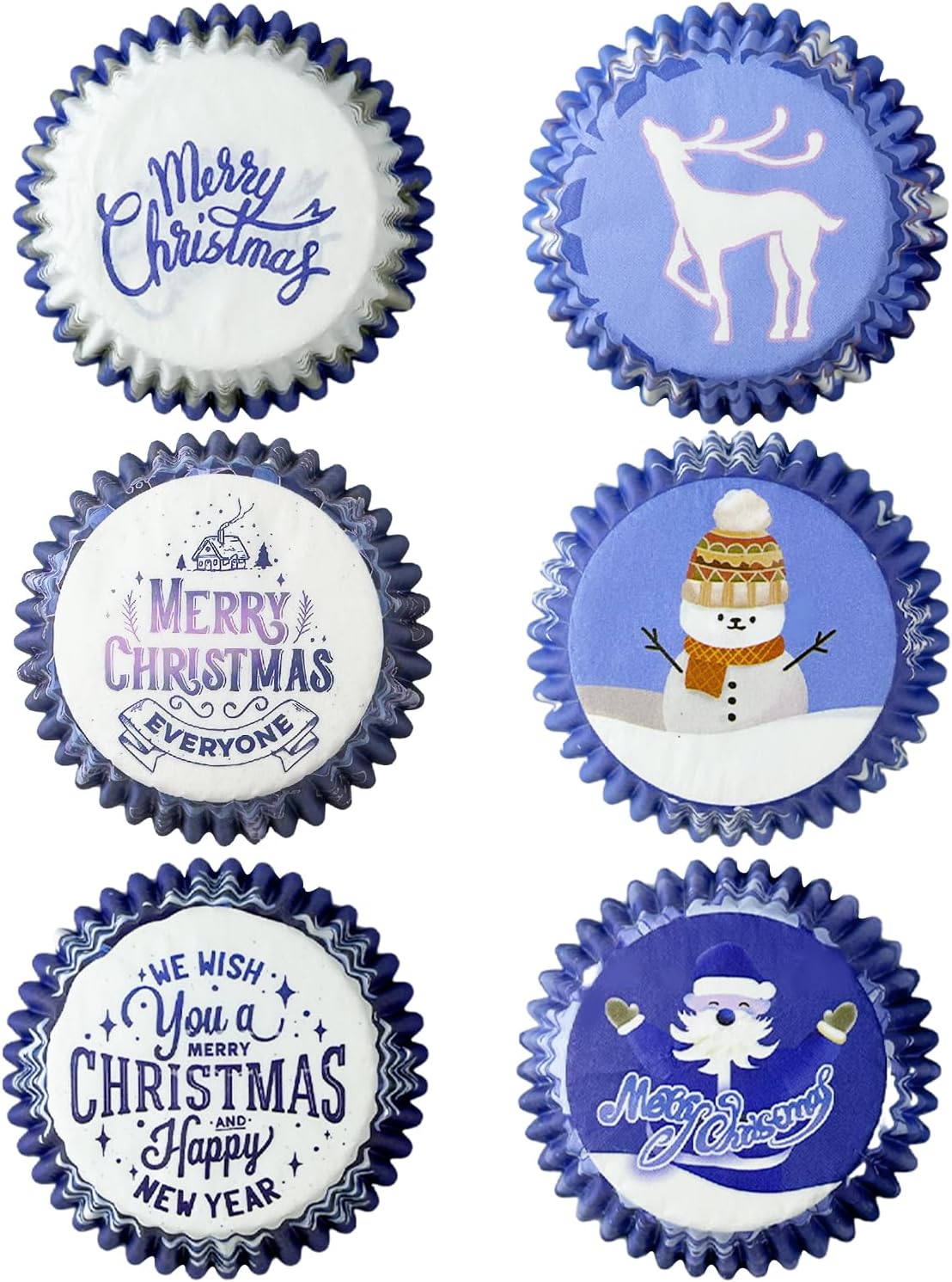 Christmas Mini 300PCS Gradient Cupcake Liners Cupcake Cups 6 Designs