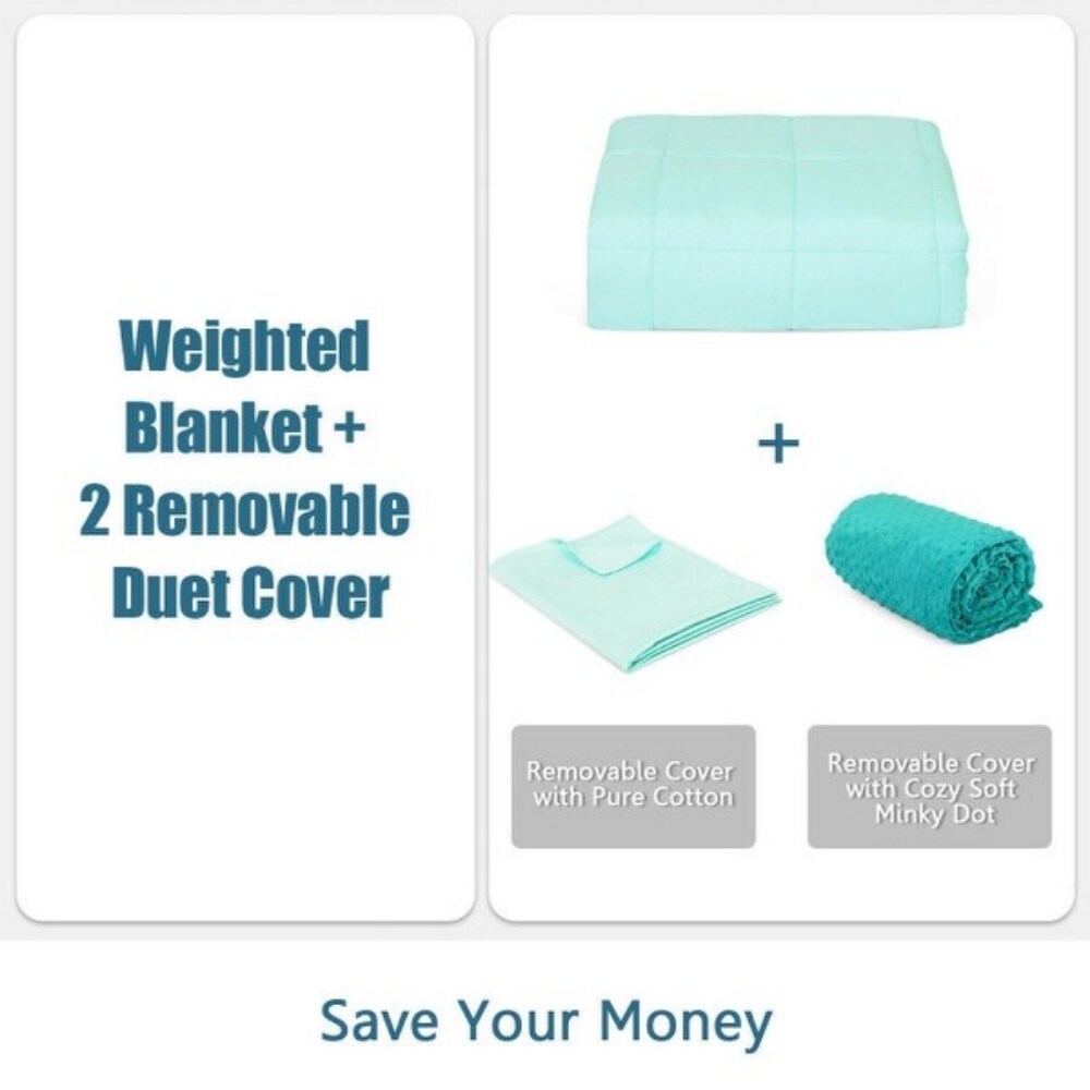 Heavy Weighted Blanket 3 Pieces Set with Hot and Cold Duvet Covers