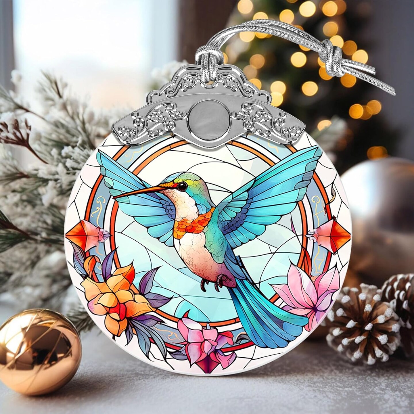 Christmas Ornament, Touber Hummingbird Hanging Ornament, Christmas Hummingbird Decorations, Ornaments for Christmas Tree, Christmas Tree Decorations - Pattern C