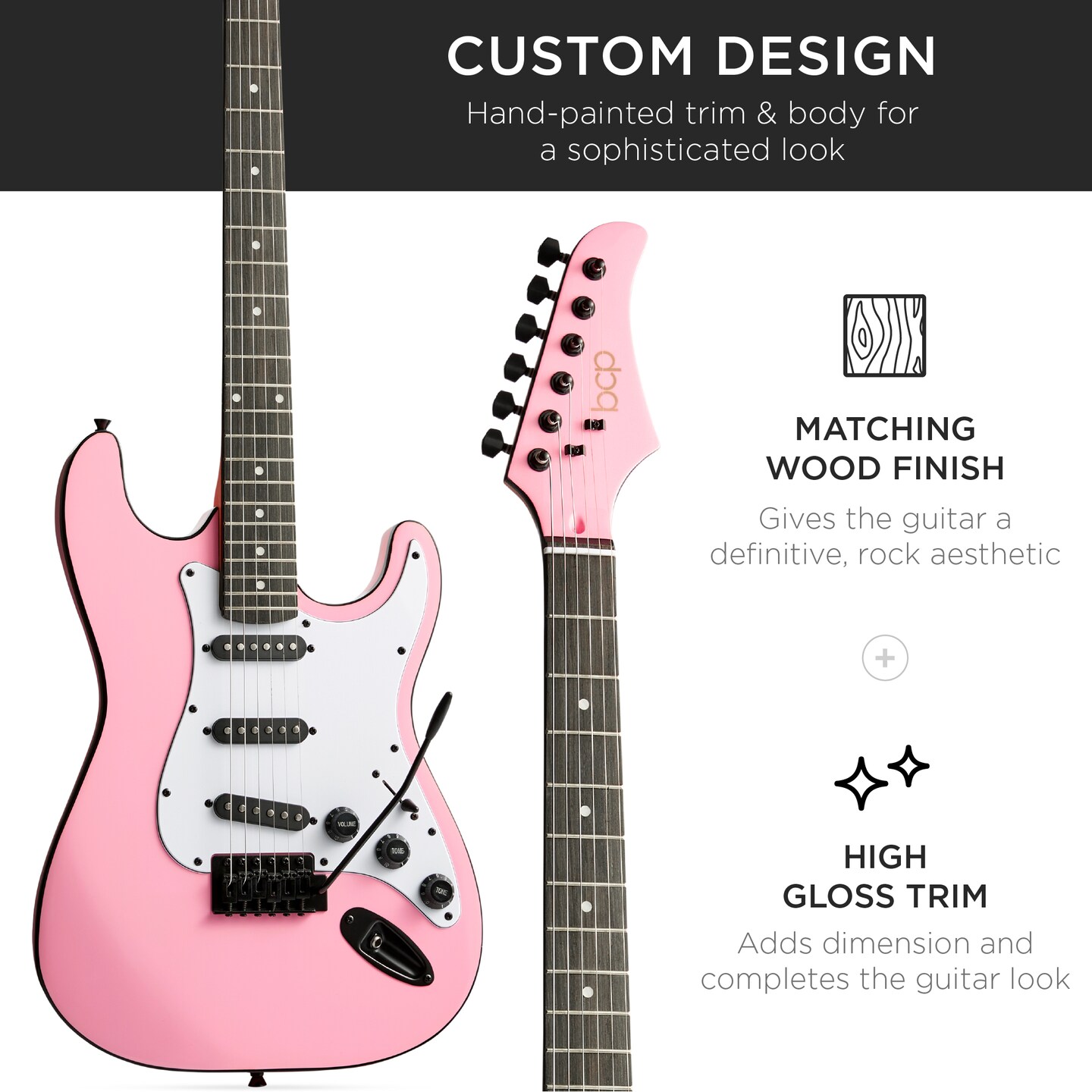 Best Choice Products 39in Full Size Beginner Electric Guitar Kit with Case, Strap, Amp, Whammy Bar