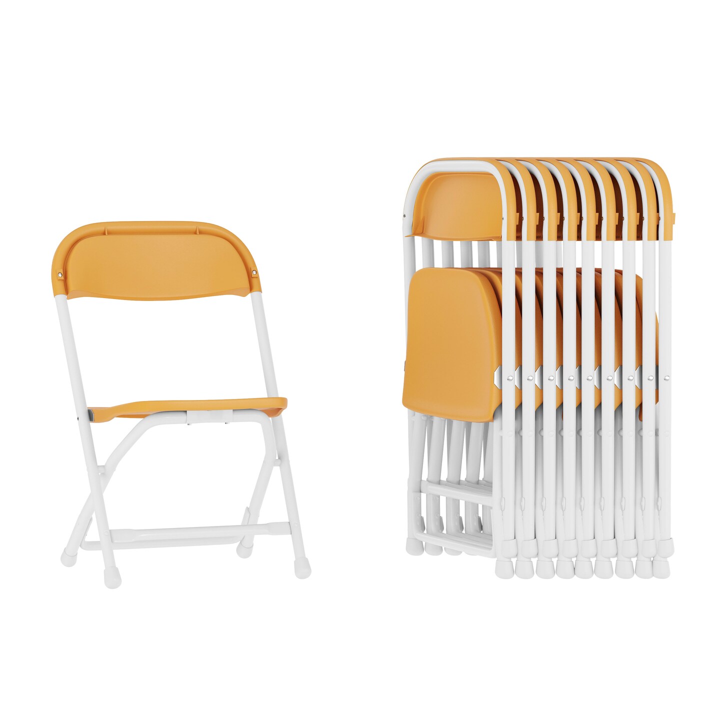 Emma and Oliver 10 Pack Kids Plastic Folding Chair Daycare Home School Furniture