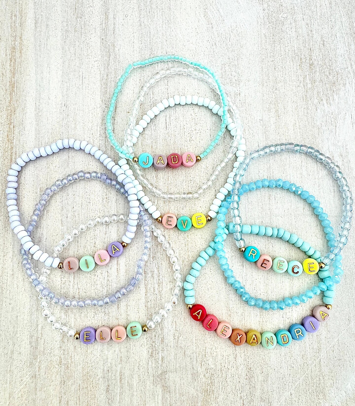 Custom Name Bracelets, Custom Word Bracelets, Personalized