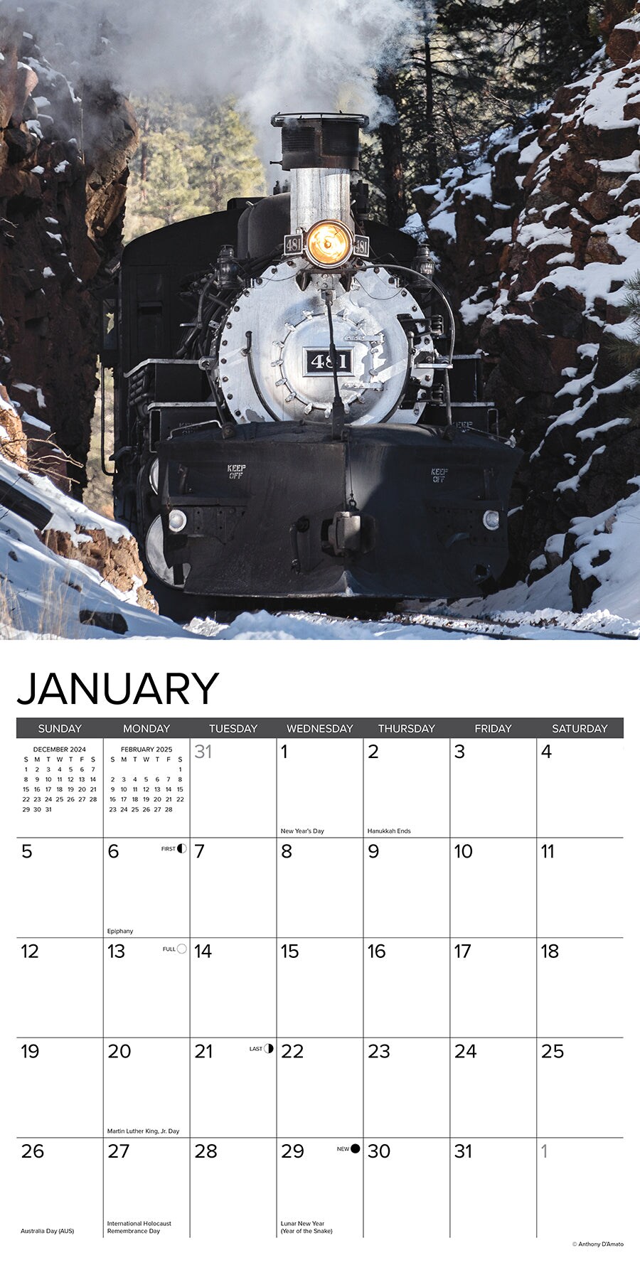 Colorado Narrow Gauge Railroads 2025 Wall Calendar