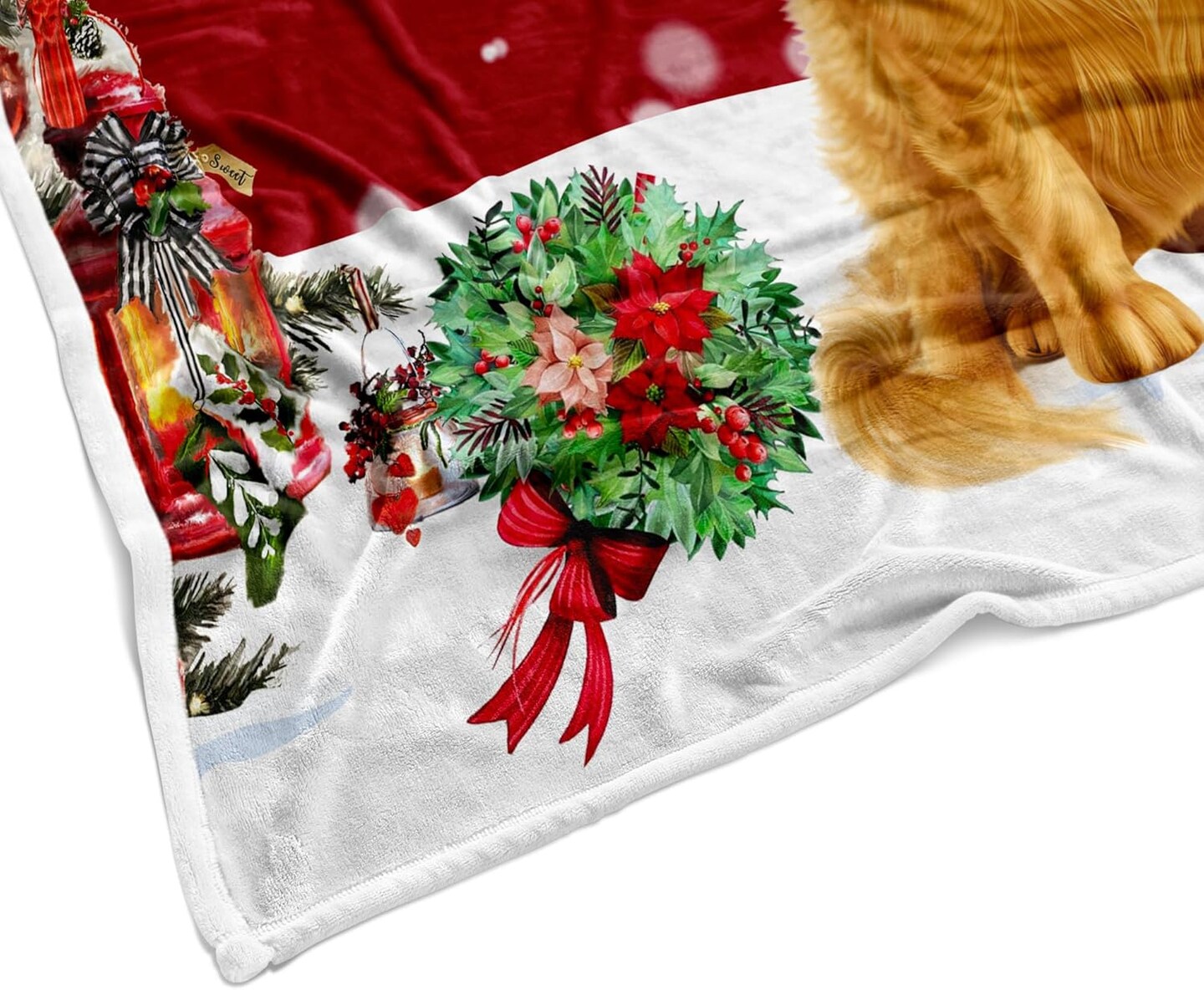 Christmas Throw Blanket Soft and Warm Throw Blankets for Couch Sofa Bed Winter Holiday Snowflakes Cute Dog Decorative Cozy Blanket Blanket 50"x60"