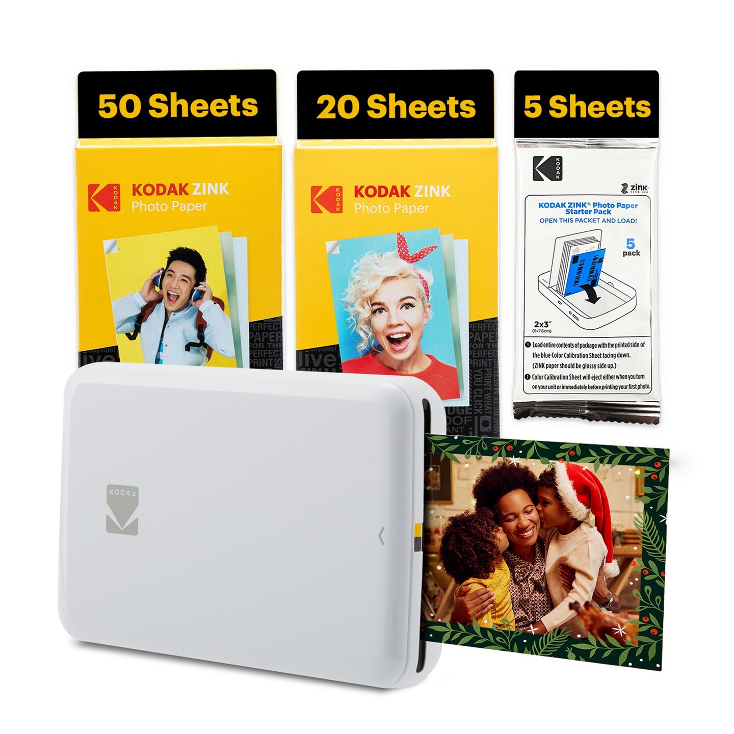Kodak Step Mobile Instant Photo Printer 2x3&#x22; &#x26; Zink Photo Paper (75 Sheets) Bundle