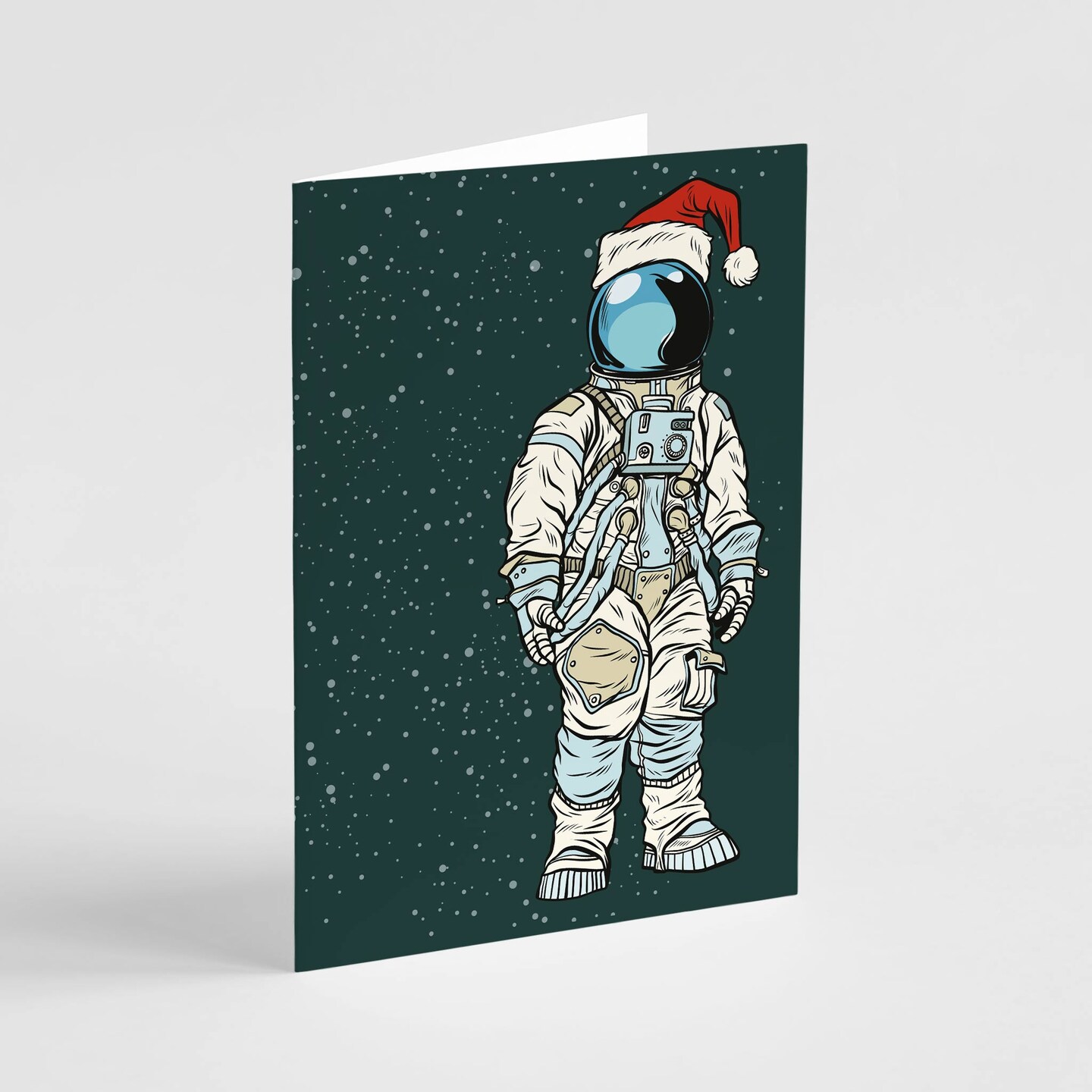 Funny Astronaut Christmas Greeting Cards Boxed Set – 24 Modern Holiday Notecards Featuring Santa Space Design, Quirky and Festive Bulk Pack with Envelopes