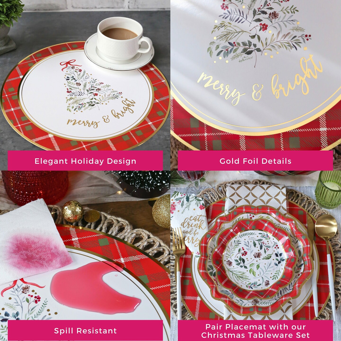 Kate Aspen Christmas 13&#x201D; Charger Plate Placemat