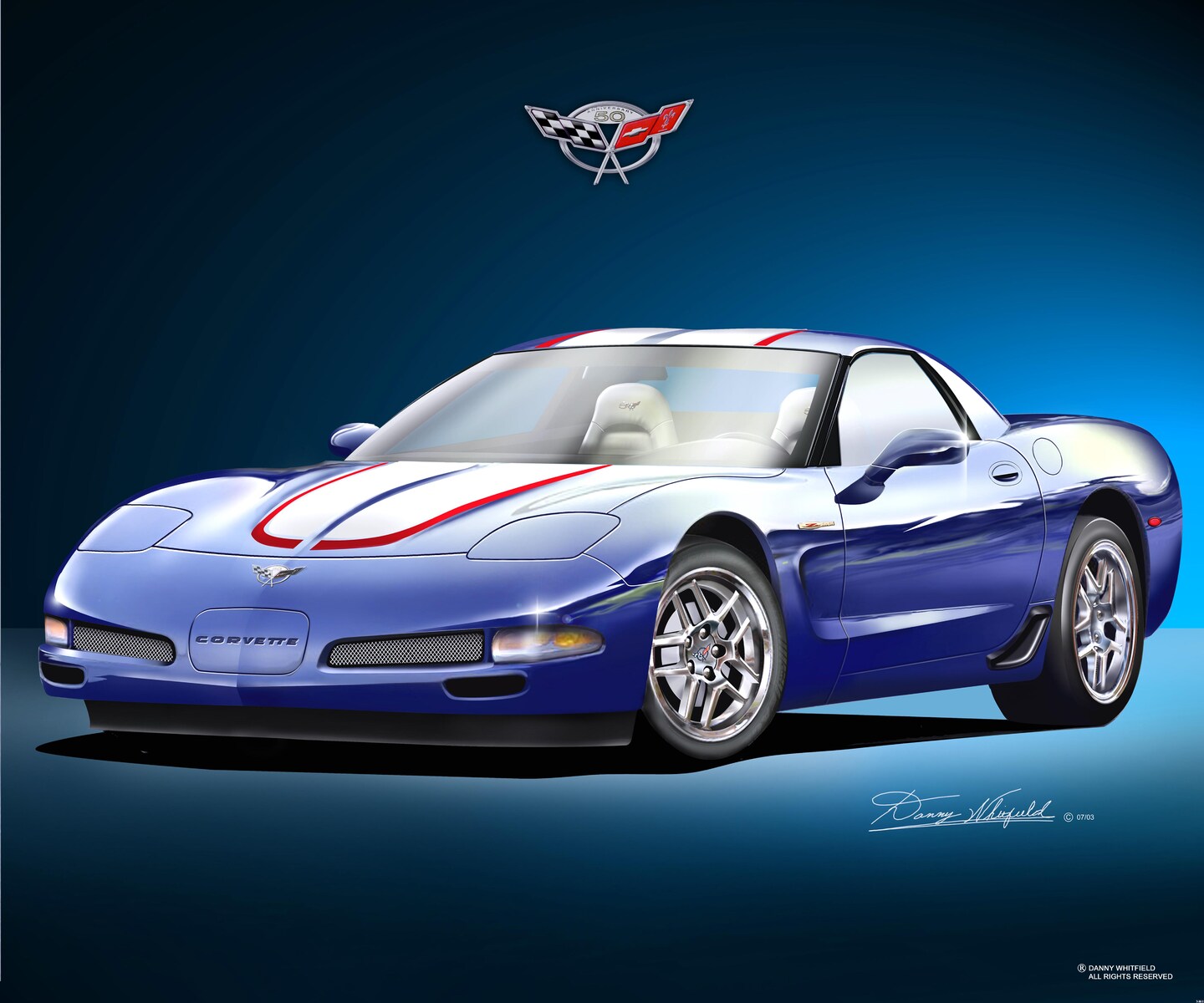 2004 C5 Chevrolet Corvette Z06 - 50th Anniversary - Art Print by